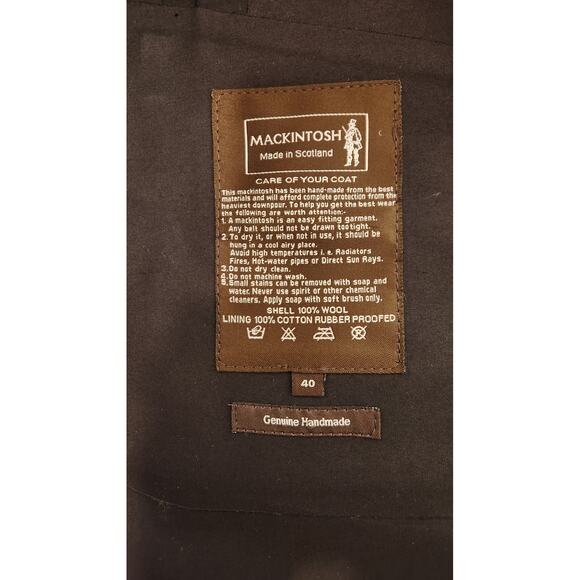 Mackintosh 104 Pinstripe Wool Overcoat - Velvet Trim (Made in Scotland) - Picture 4 of 9